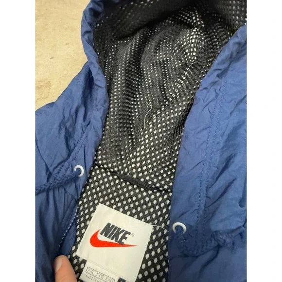 Nike Men's Reversible Hooded Windbreaker Jacket Blue XXL Mesh Lined - Picture 5 of 8